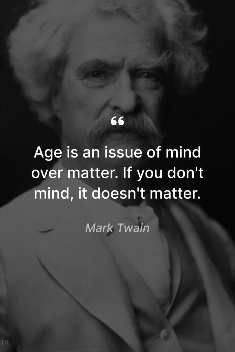 retirement card quotes Mark Twain quote